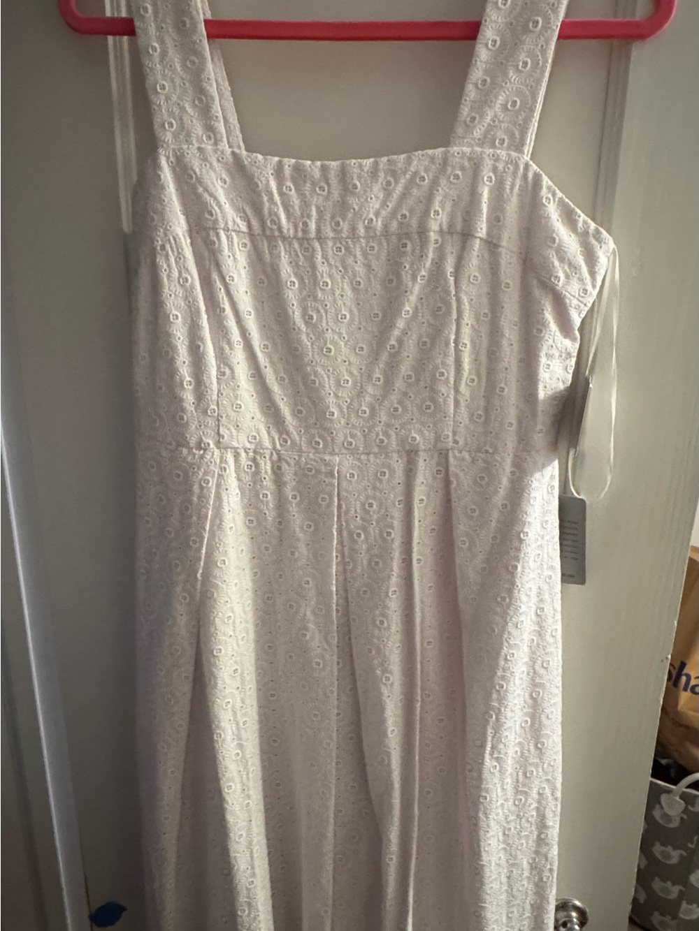 Taylor White Eyelet Midi Dress